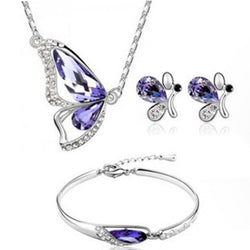 Butterfly Jewelry Sets Necklace Earring Bracelet