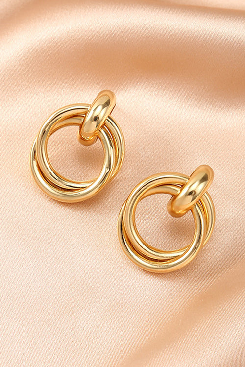 Gold Circles Plated Alloy Stud Earrings