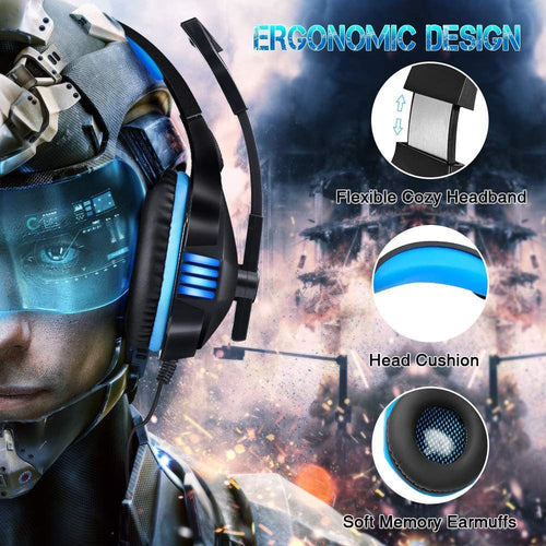 Head mounted gaming headphones RGB headphones wired headphones mobile phones computers subwoofers