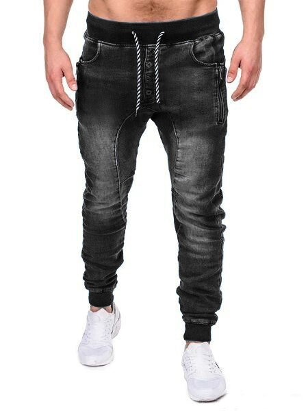 Men's Many Buttons Casual Summer Autumn Male Jeans