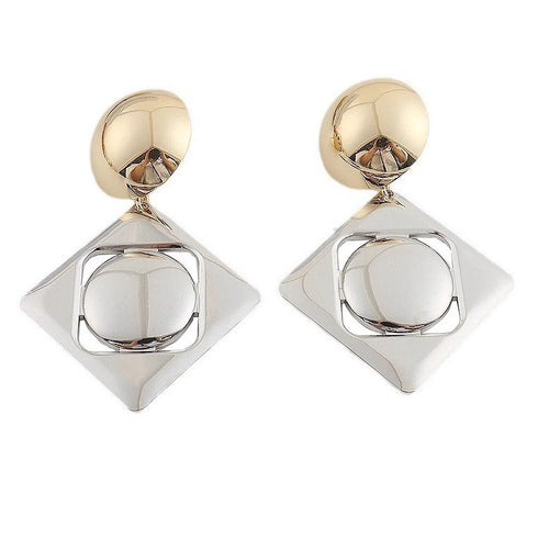 Geometric diamond earrings