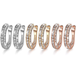Hoop "U" Shape Gold Filled Zircon Party Earrings Jewelry Gift