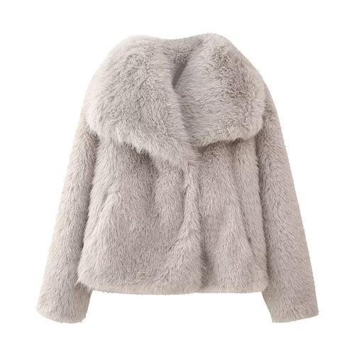 Autumn Winter Women Clothing Fashionable Artificial Fur Effect Short Coat