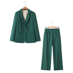 One Button Fashionable Casual Blazer Office  Set