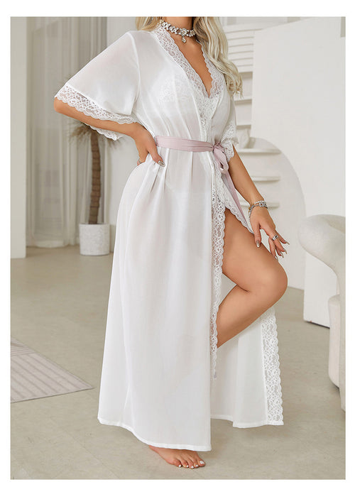 Chiffon Nightgown Long Bathrobe Pajamas