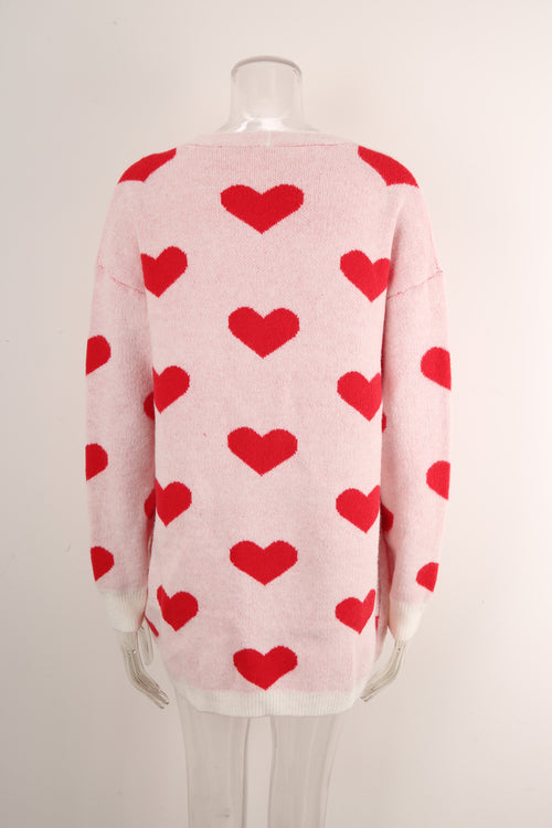 Winter Clothes Sweater Patchwork Knitting Valentine Day Love Sweater