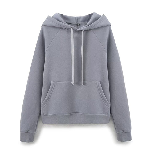 Fall Women Clothing Stylish Simple Hooded Washed Sweater