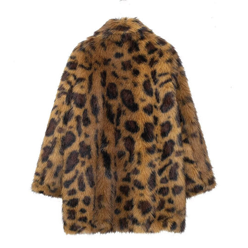 Fashionable Jacket Animal Pattern Plush Coat