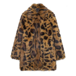 Fashionable Jacket Animal Pattern Plush Coat