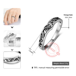Bohemia Style Fashion Victorian Solid 925 Sterling Silver Jewelry Women Rings