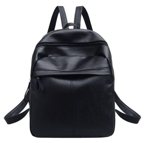 Leather Solid Casual Black Backpacks