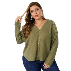 Autumn New Design knitted shirts women blouse big size