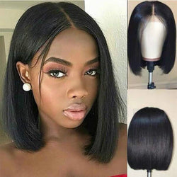 Wig Short Human Hair Wigs Bob Brazilian Black