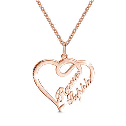 Double Heart Necklace Personalized Necklaces Pendant Gifts Stainless Steel For Women