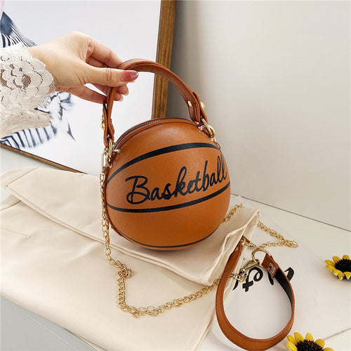 Shoulder Bag Basketball Football Chain Crossbody Bag Round Ball Bag