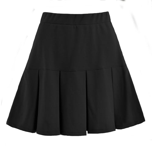 Autumn Winter Skirt Elastic High Waist Pleated Skirt Solid Color All-Matching Pleated Skirt Skirt