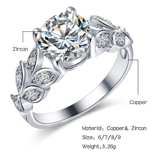 Kristal zilveren Zirkonia trouwring 