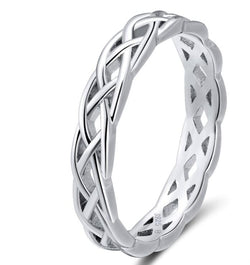 925 Sterling Zilveren Ringen Vrouwen Unieke Gedraaide Vorm Ronde Ring Trouwring Mode-sieraden Verjaardagscadeau 
