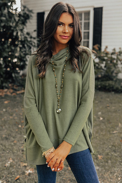 Jungle Green Cowl Neck Shift Tunic