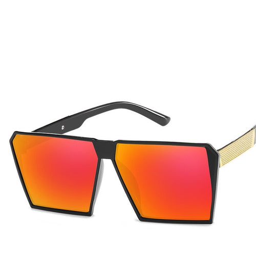 Vierkante oversized zonnebril Nieuwe reflecterende zonnebrillen voor heren en dames