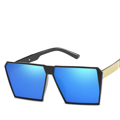Vierkante oversized zonnebril Nieuwe reflecterende zonnebrillen voor heren en dames