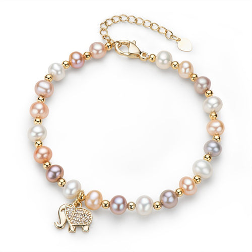 Elephant Natural Pearl Bracelet