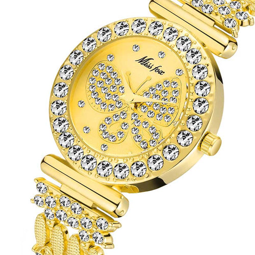 MISSFOX 2030 Butterfly s Luxury Brand Big Diamond 18K Gold