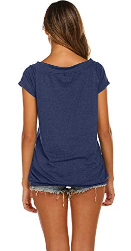 Halife Women's Off The Shoulder Tops Summer Casual Short Sleeve T Shirts