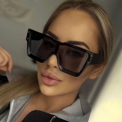 Oversized One Lens Square Sunglasses Fashion Men Women