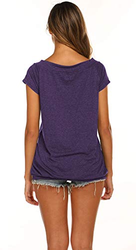 Halife Women's Off The Shoulder Tops Summer Casual Short Sleeve T Shirts