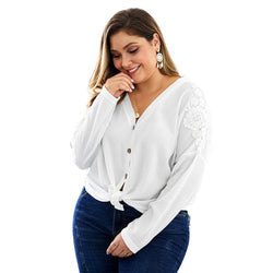 Autumn New Design knitted shirts women blouse big size