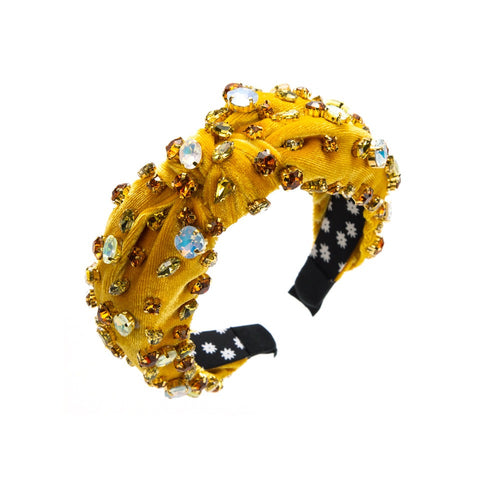 Velvet fabric knotted hair hoop full of starry colored drill bit hoop