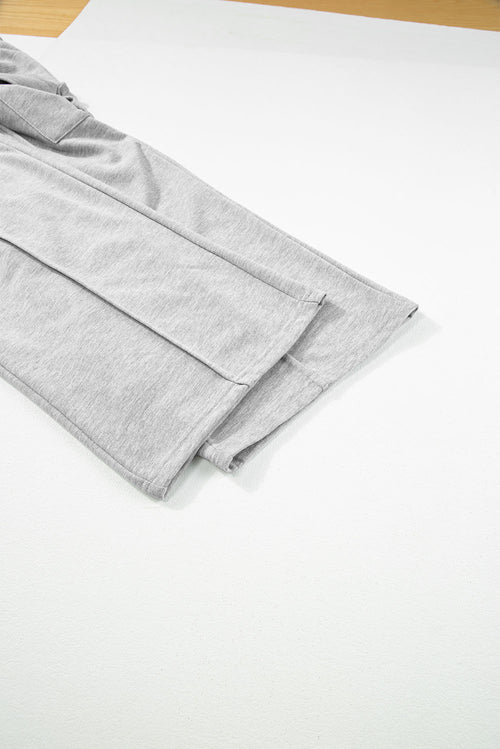 Light Grey Drawstring Waist Cargo Sweatpants