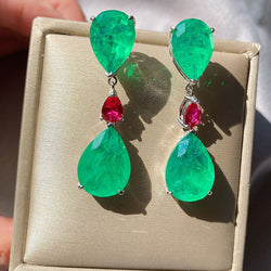 Tourmaline Emerald Gemstone Drop