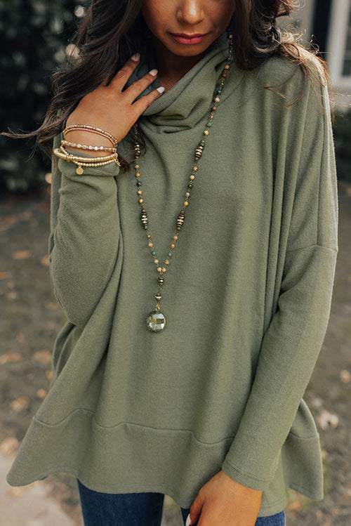 Jungle Green Cowl Neck Shift Tunic