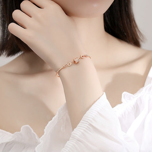 S925 small waist bracelet sterling silver rose gold