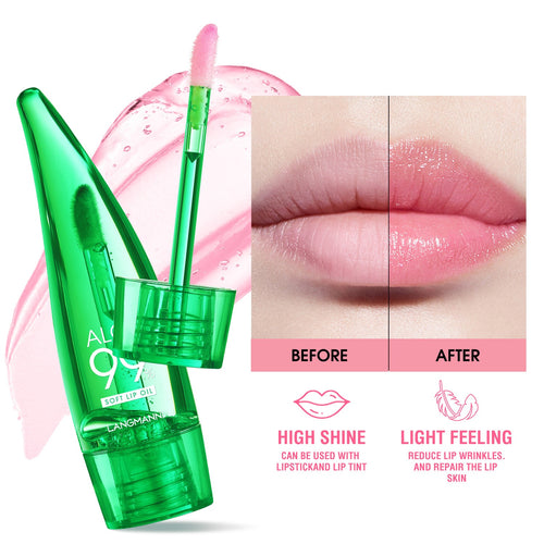 langmannni  Aloe vera lip gloss, temperature-sensitive color-changing lip glaze, moisturizing and protective lipstick, lip oil