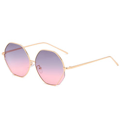 Personality Polygonal Sunglasses Men And Women Trendy Ins Wind Metal Sunglasses Net Red Polygonal Glasses