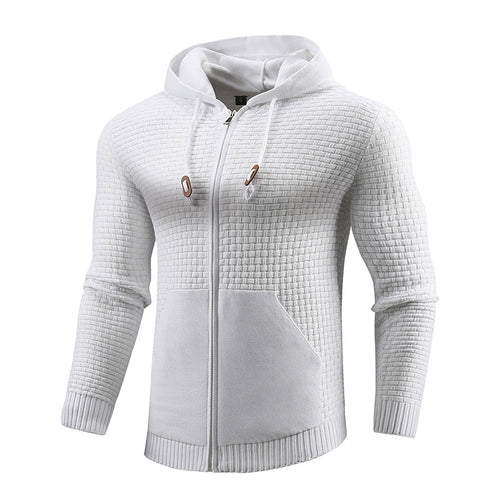 Knitting Zipper Hoodies Leather Printing 3D Outdoor Sports Hoodies with Pockets