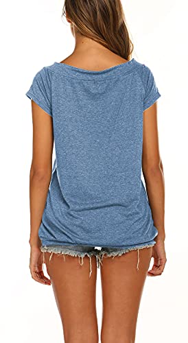 Halife Women's Off The Shoulder Tops Summer Casual Short Sleeve T Shirts