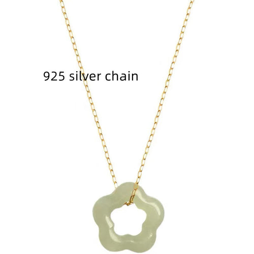 Hollow Design Antique Clavicle Chain Blue Jasper Pendant