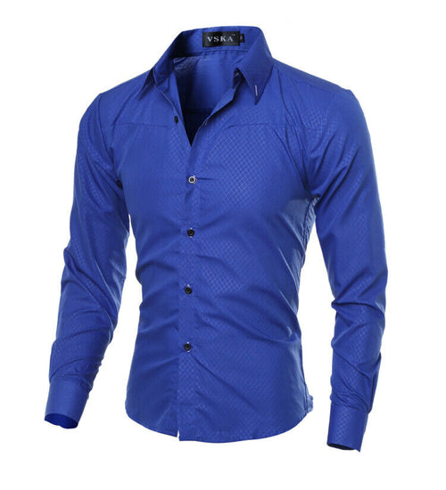 Nieuwe mode heren zomer shirt met lange mouwen knop omhoog zakelijk werk slimme formele overhemden tops zwart wit blauw roze