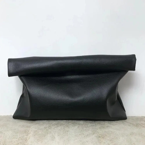 Solid color Women Clutch bag soft pu leather Lady evening bags Trend party girl Envelope Bag Large capacity Clutches purse black