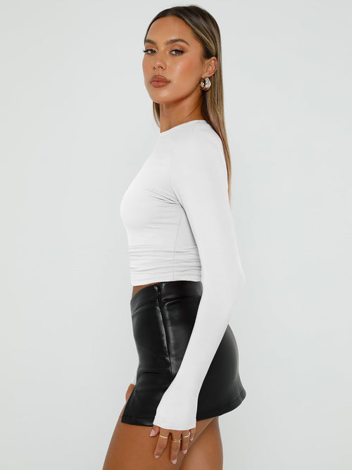 Long Sleeve Basic Spring Crop