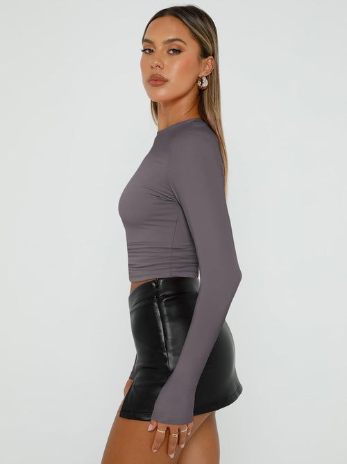 Long Sleeve Basic Spring Crop