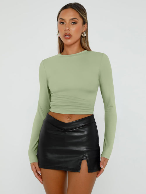 Long Sleeve Basic Spring Crop