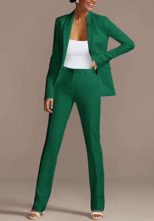 2 Piece Blazer Sets Open Front Blazers and Slim Fit Pants Suits Set