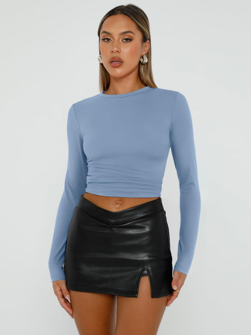 Long Sleeve Basic Spring Crop