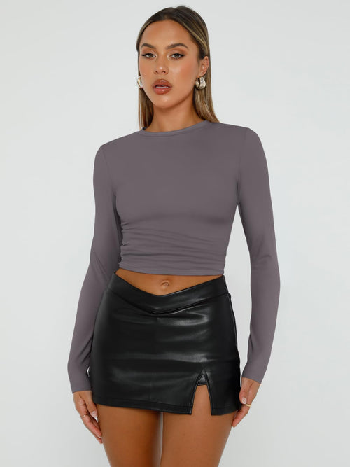 Long Sleeve Basic Spring Crop