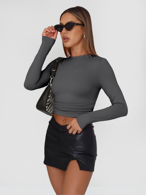 Long Sleeve Basic Spring Crop